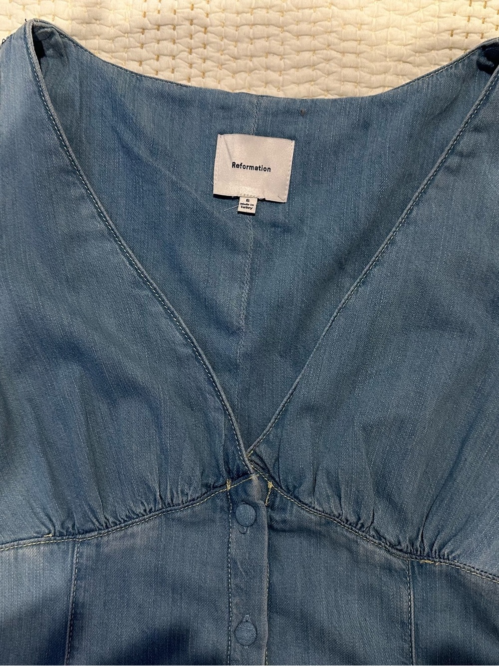 Reformation Light Blue Denim Midi Dress - Picture 11 of 12